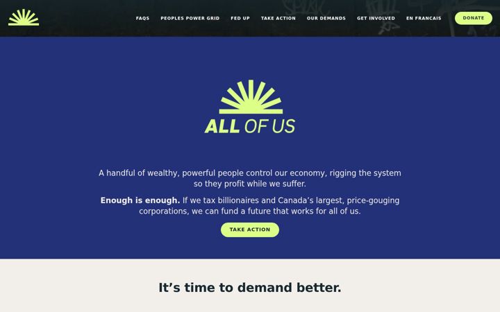 Екранна снимка на allofustogether.ca