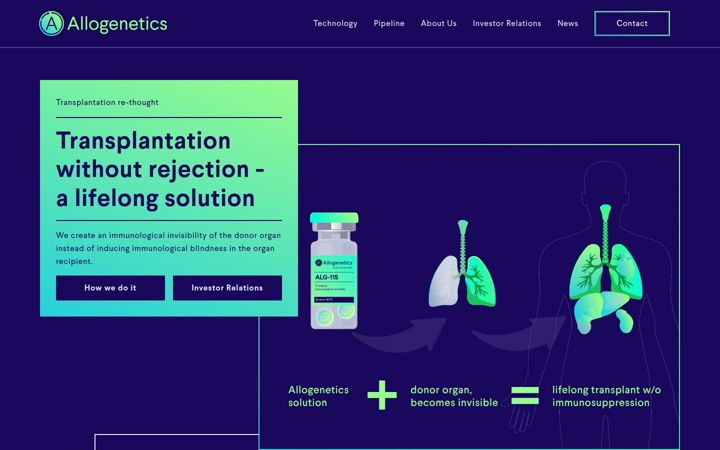 Screenshot of allogenetics.com
