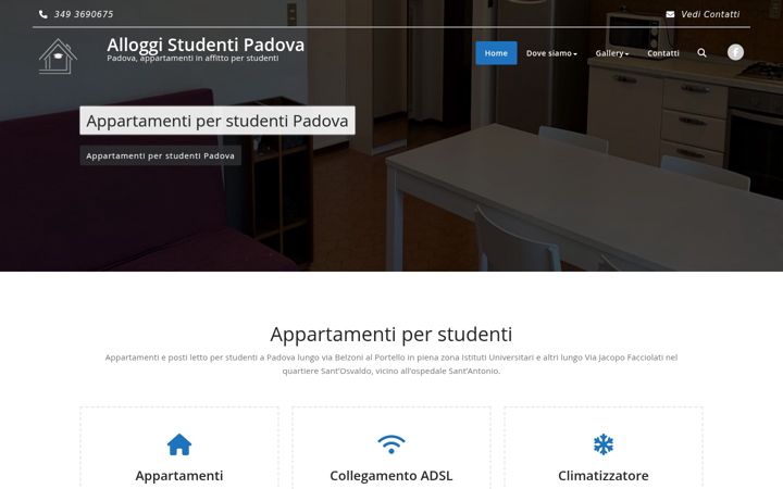 Capture d'écran de alloggistudentipadova.it
