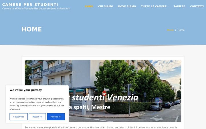 Screenshot of alloggixstudentivenezia.it
