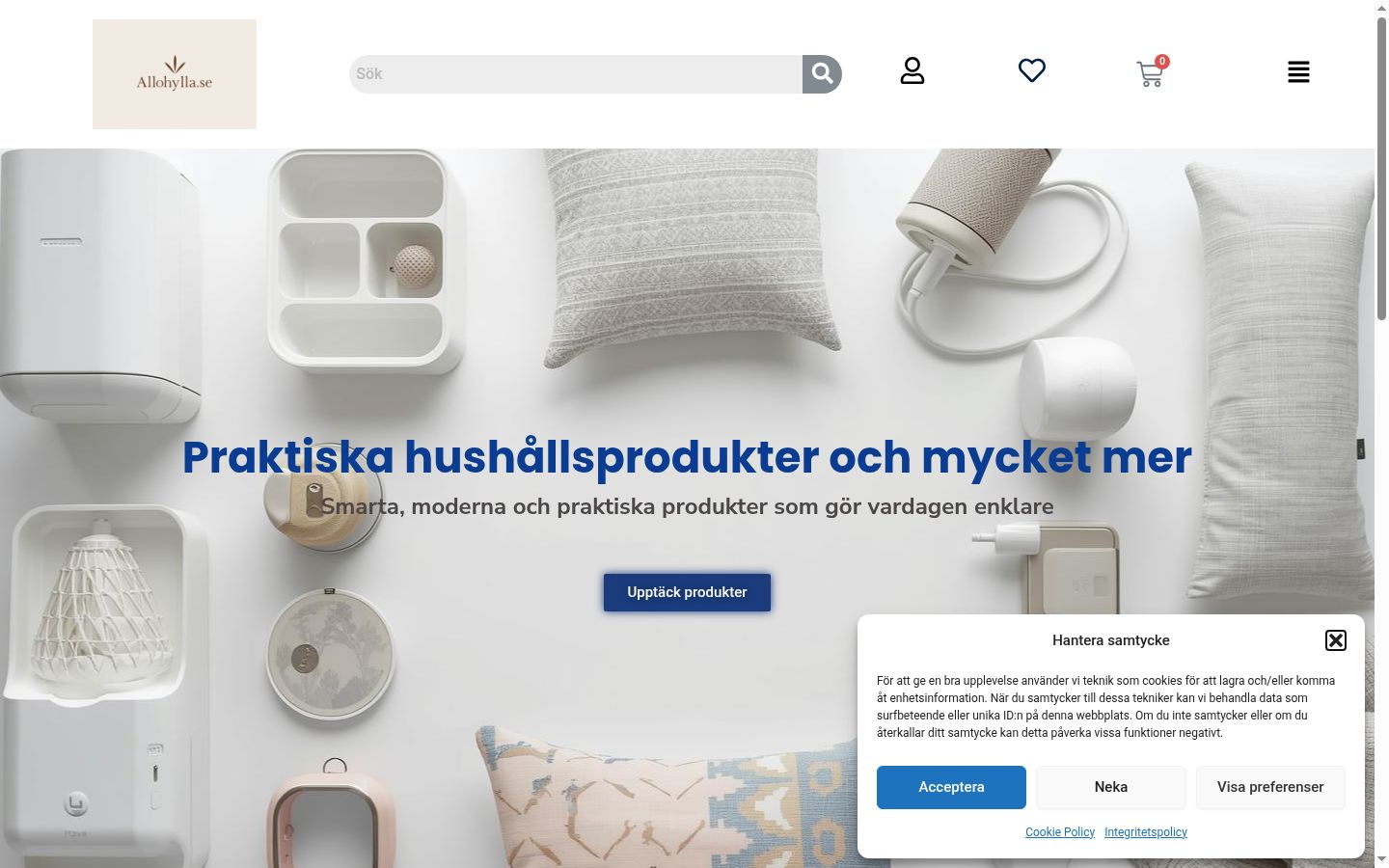 Kuvakaappaus suostumusbannerista, joka näytettiin ennen mitään vuorovaikutusta