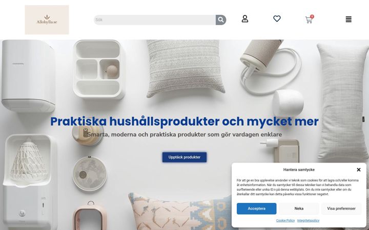 Screenshot stránky allohylla.se
