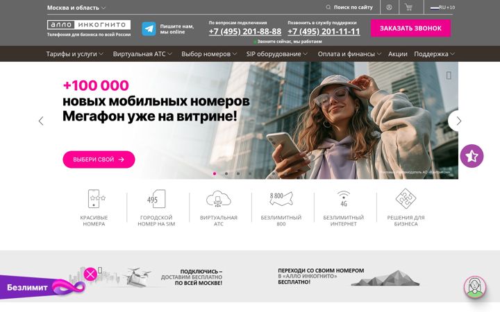 Screenshot of alloincognito.ru