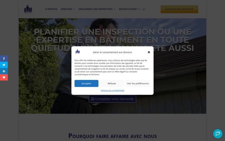 Screenshot of alloinspecteur.com