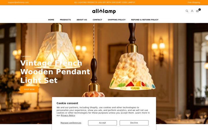 Screenshot of allolamp.com