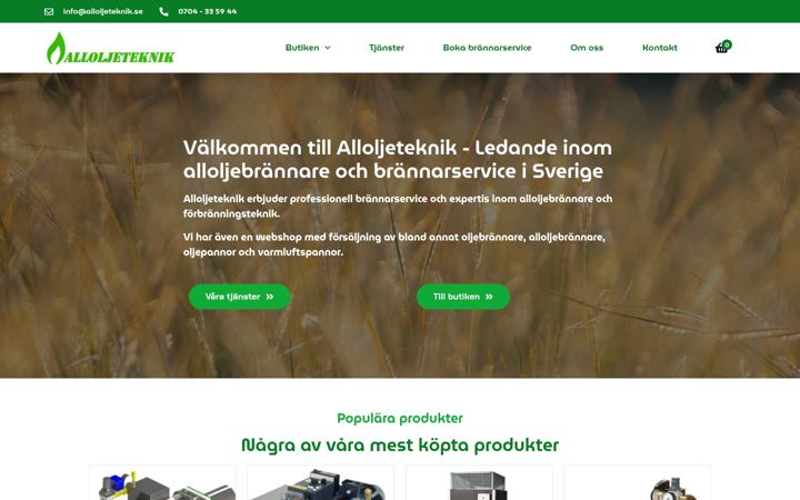 Zrzut ekranu alloljeteknik.se