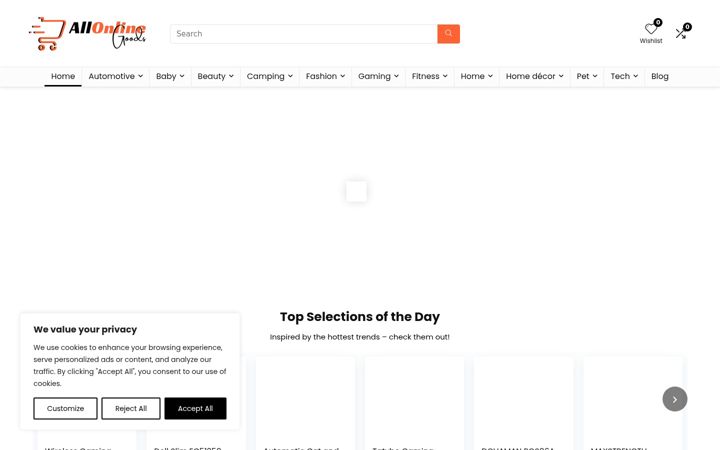 Screenshot of allonlinegoods.com