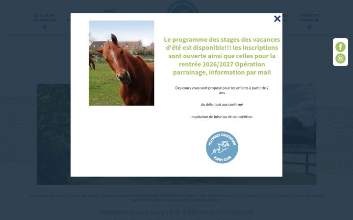 Screenshot of allonnes-equitation.fr