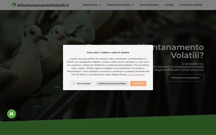 Screenshot of allontanamentovolatili.it