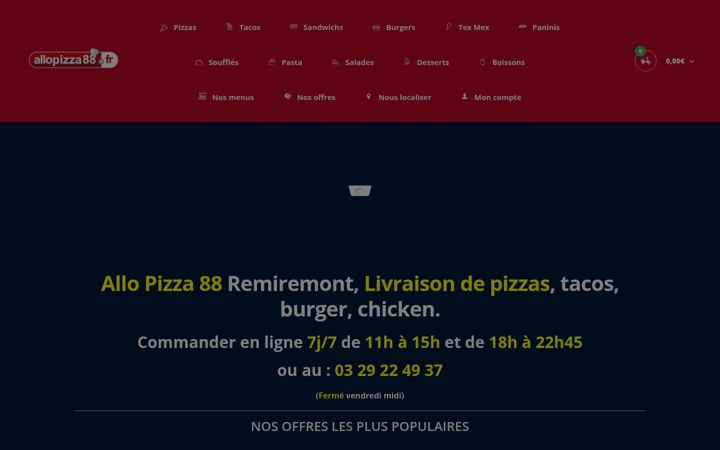 Zrzut ekranu allopizza88.fr