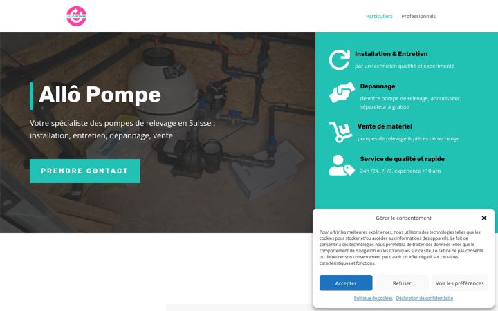 Zrzut ekranu allopompe.ch