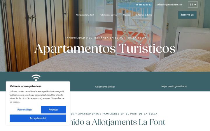 Екранна снимка на allotjamentslafont.com