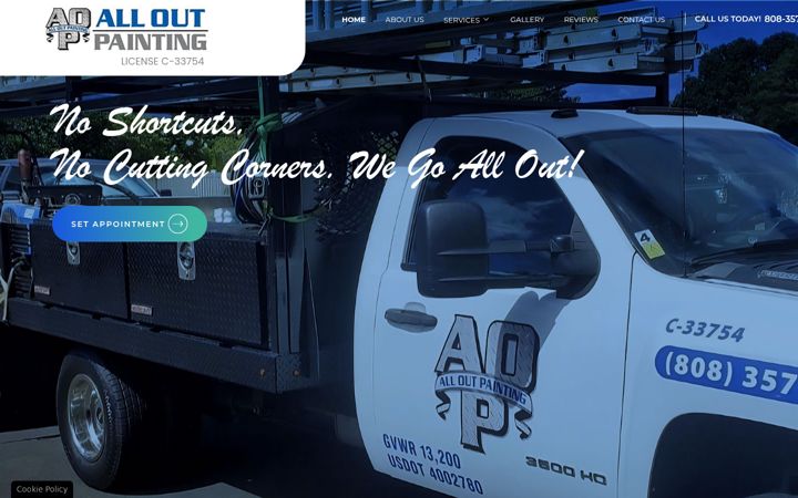 Screenshot of alloutpaintingllc.com