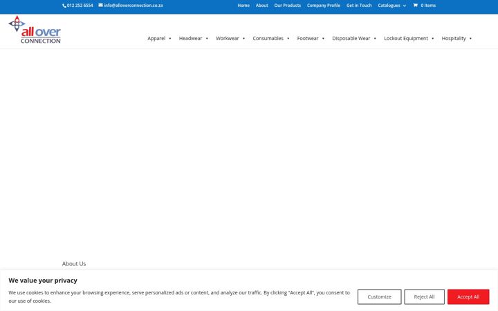 Screenshot of alloverconnection.co.za