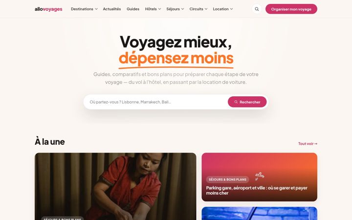 Screenshot of allovoyages.fr