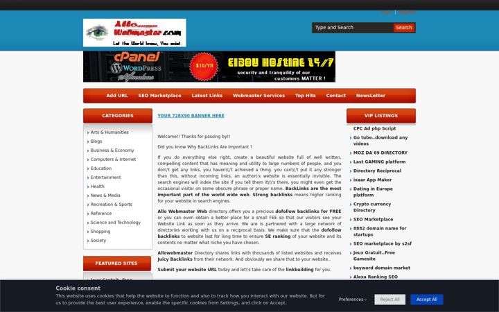 Screenshot of allowebmaster.com