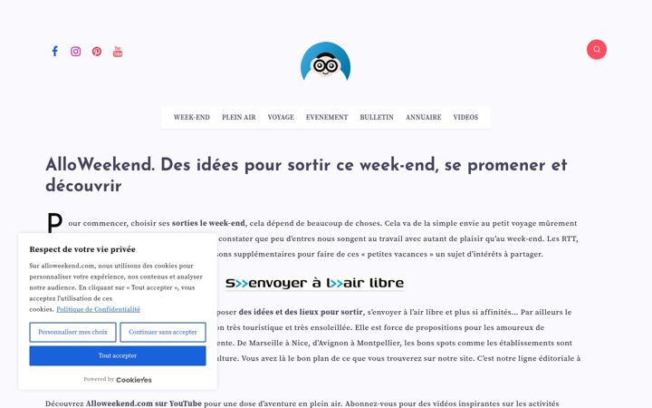 Screenshot of alloweekend.com