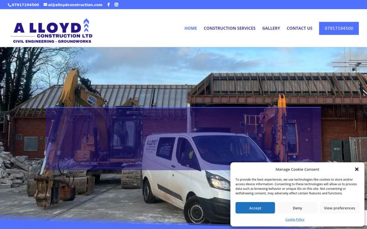 Screenshot of alloydconstructionltd.co.uk