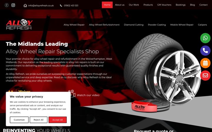 Screenshot of alloyrefresh.co.uk