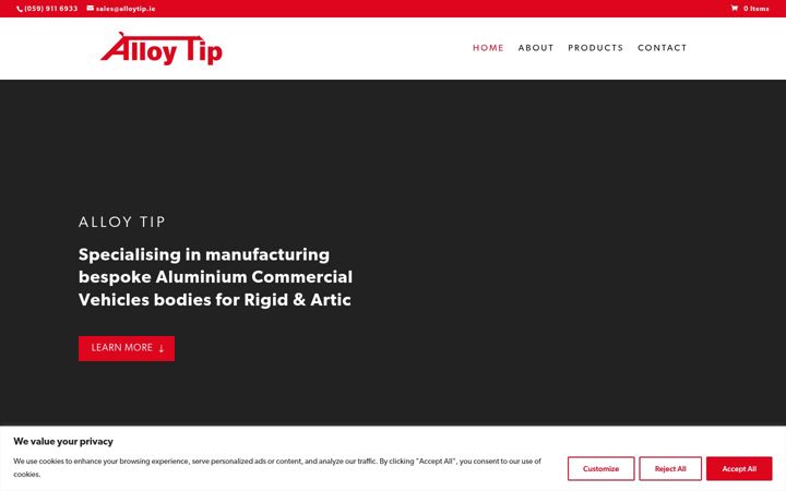Screenshot of alloytip.ie