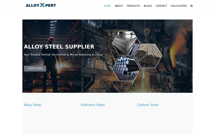 Screenshot of alloyxpert.com