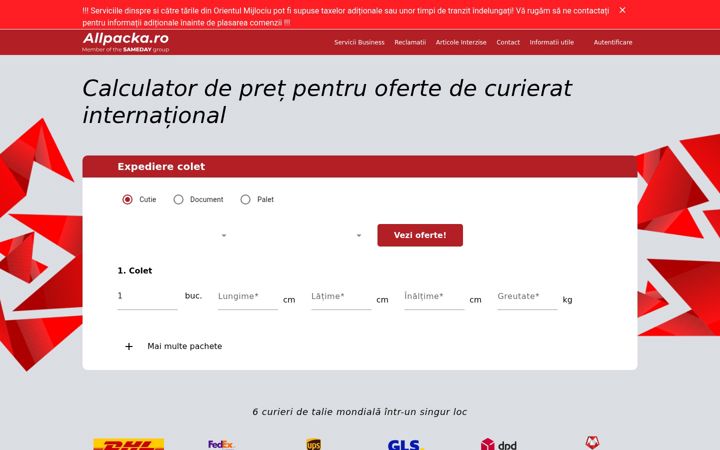Screenshot of allpacka.ro