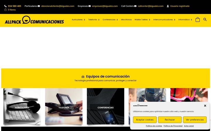 Screenshot of allpackcomunicaciones.com