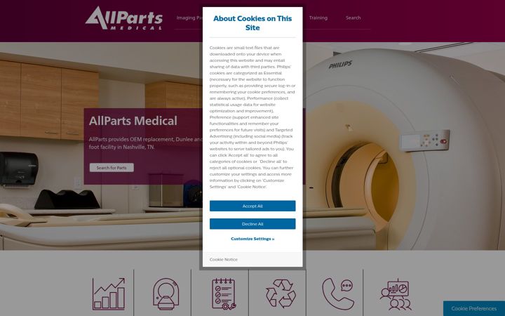 Screenshot of allpartsmedical.com