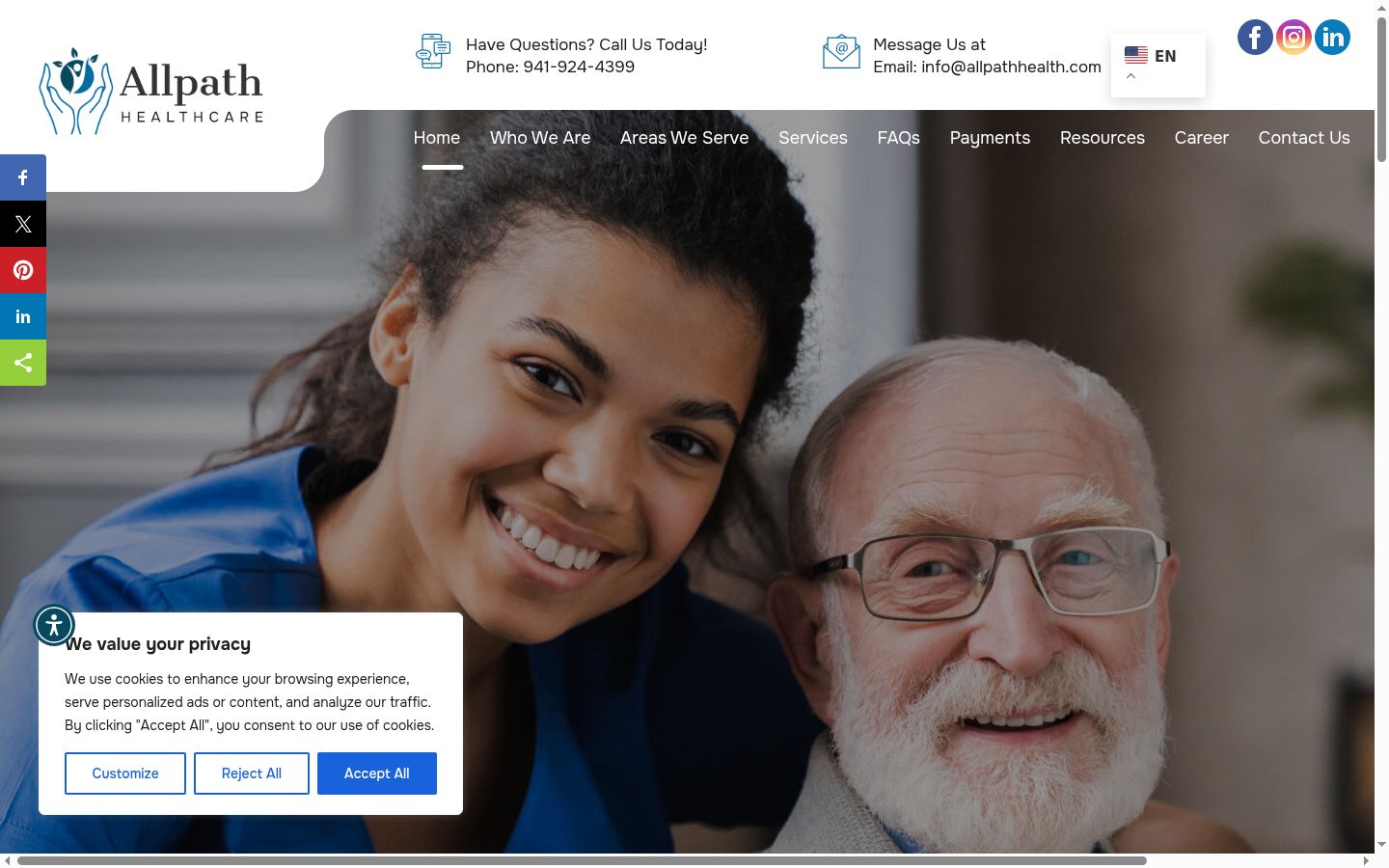 Screenshot του banner συγκατάθεσης που εμφανίστηκε πριν από οποιαδήποτε αλληλεπίδραση