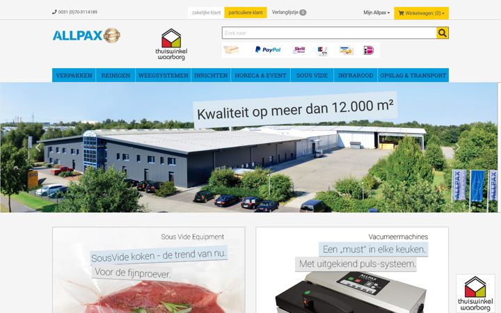 Screenshot of allpax.nl