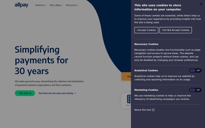 Screenshot von allpay.net