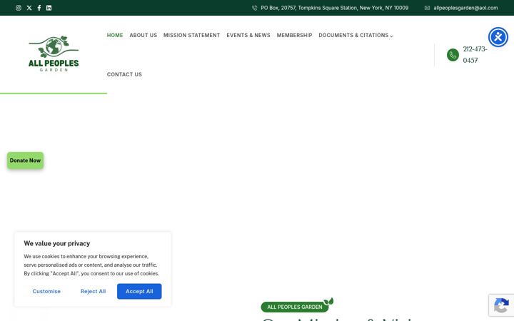 Screenshot ta' allpeoplesgardens.org