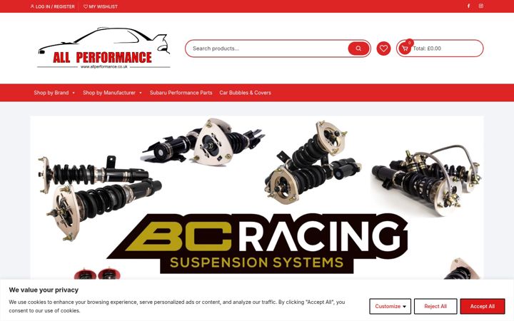 Screenshot ta' allperformance.co.uk