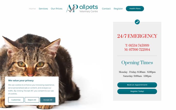 Screenshot of allpets.je