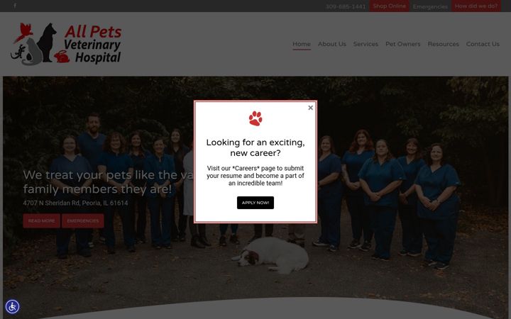 Screenshot of allpetspeoria.com