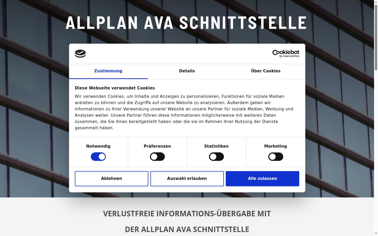Skärmbild av samtyckesbannern som visades före någon interaktion