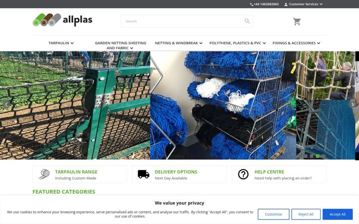 Screenshot of allplas.co.uk