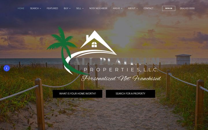 Kuvakaappaus sivustosta allplatinumproperty.com