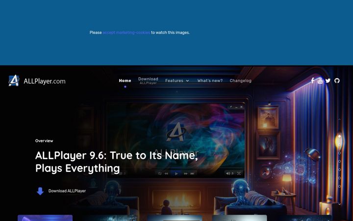 Screenshot ta' allplayer.com
