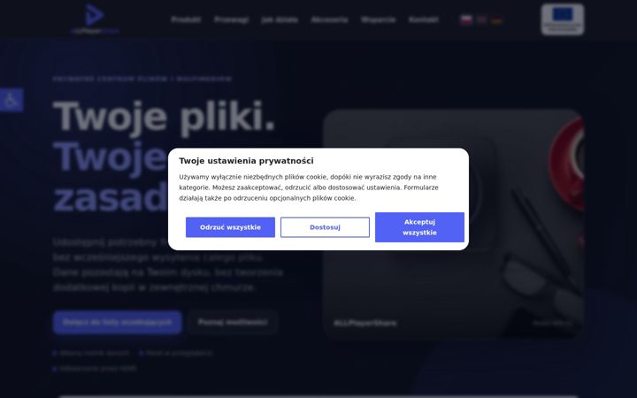Screenshot ta' allplayershare.com