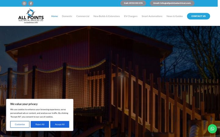 Screenshot of allpointselectrical.co.uk