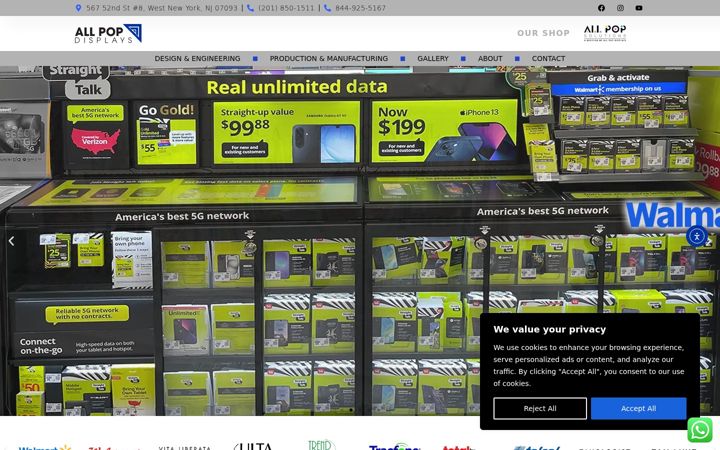 Screenshot of allpopdisplays.com