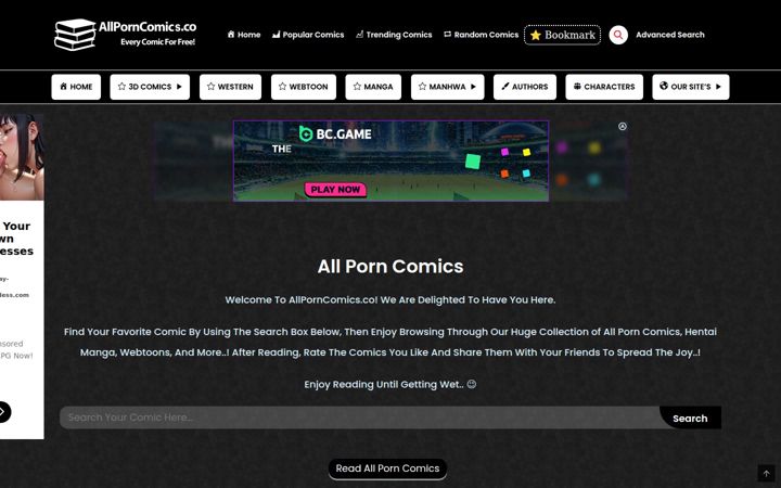 Screenshot of allporncomics.co