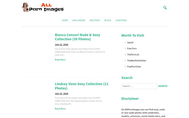 Screenshot of allpornimages.com