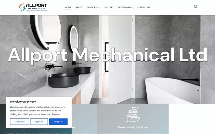 Screenshot of allportmechanical.com