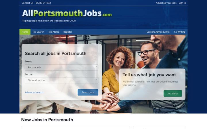 Screenshot of allportsmouthjobs.com