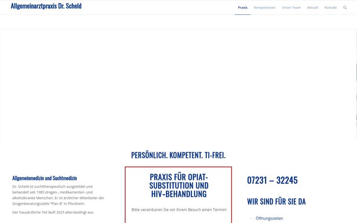 Kuvakaappaus sivustosta allprax-scheld.de