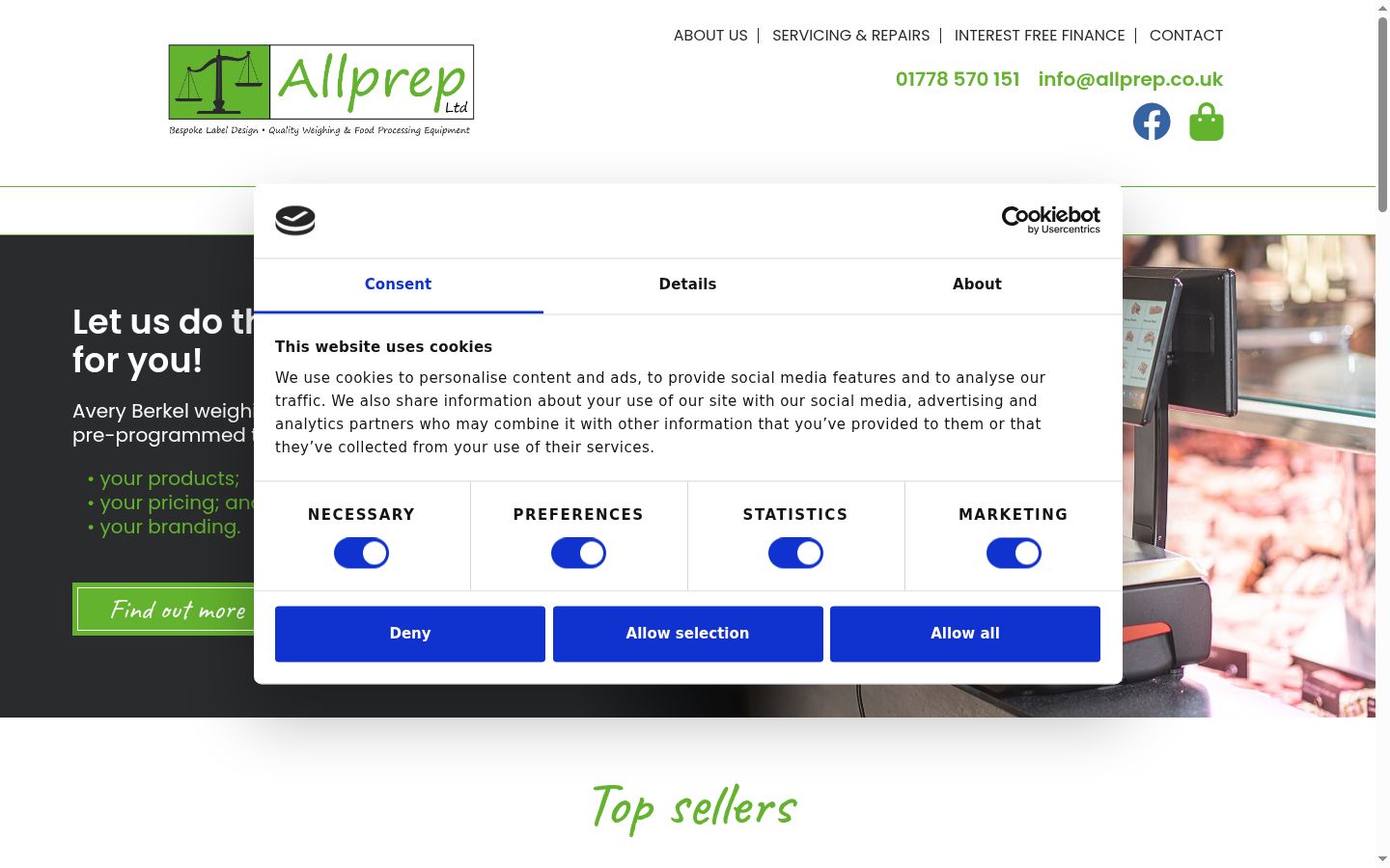 Screenshot of the consent banner shown before any interaction