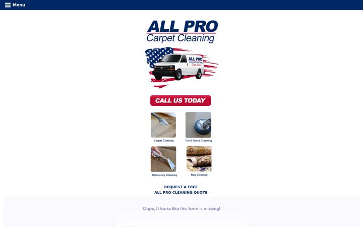 Zrzut ekranu allprocarpetcleaning.net