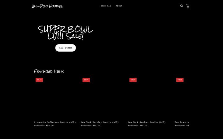 Screenshot of allprohoodies.square.site